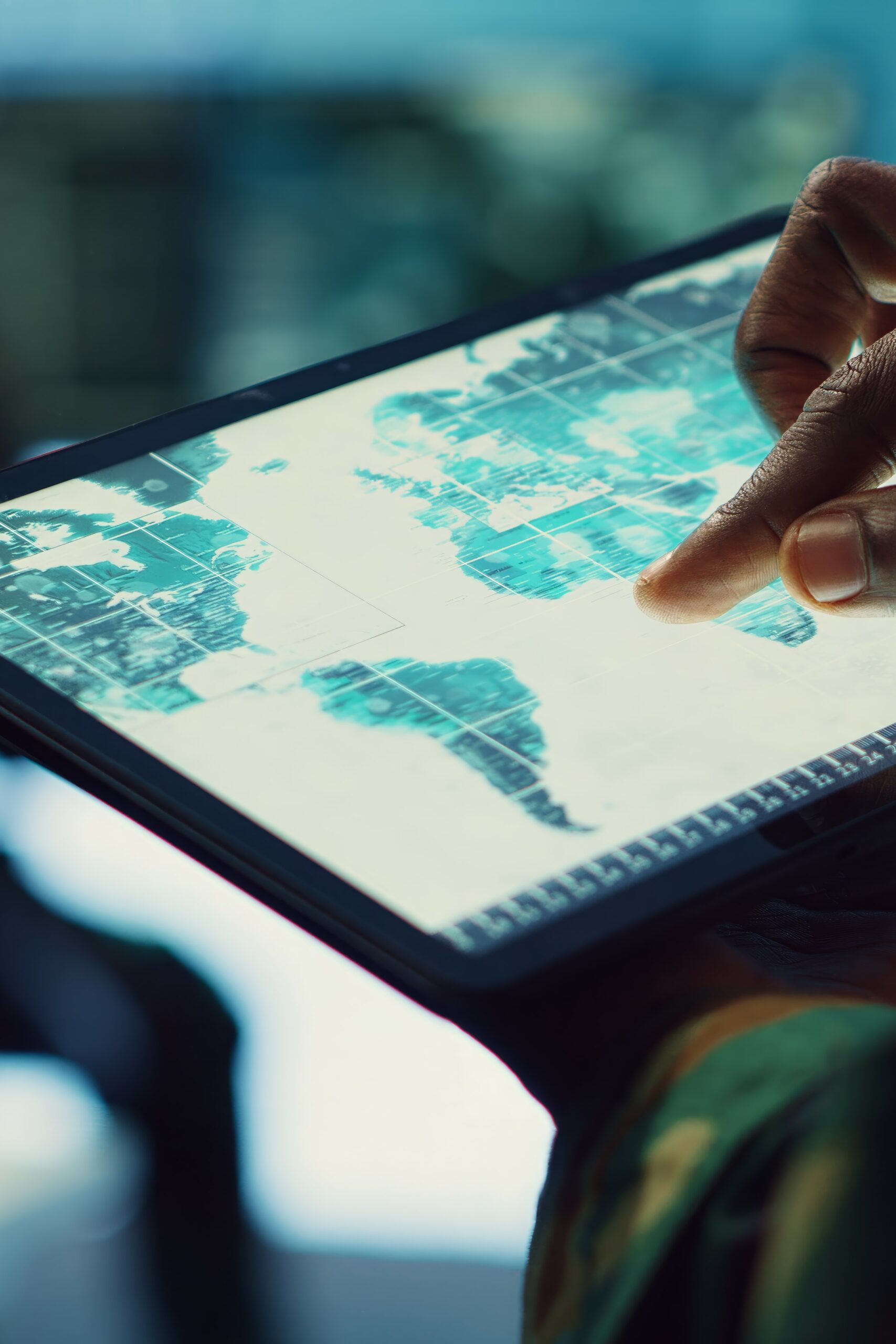 Military IT professional gathers intelligence from world map projection